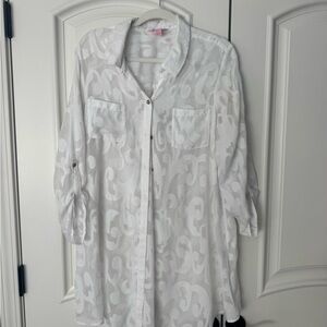 Lilly Pulitzer White Sheer Blouse